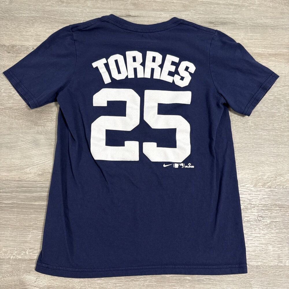 Gleyber Torres Shirt New York Yankees Nike Youth Medium 10/12 Blue MLB Baseball
